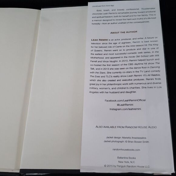 💚3/$20 Book - "TroubleMaker" by Leah Remini (2015) - Picture 5 of 8